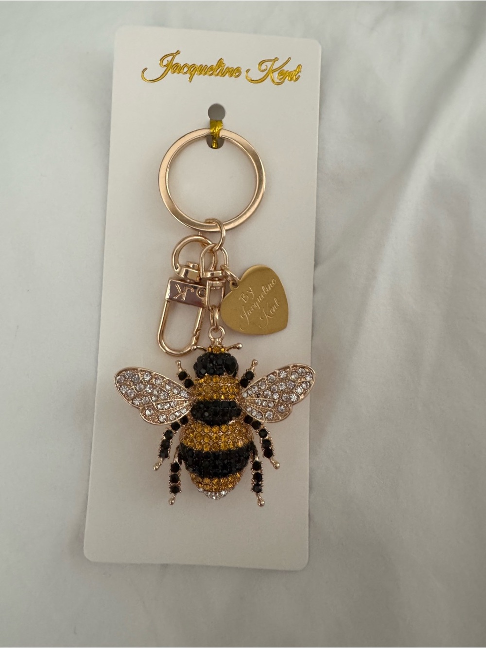 Bee 🐝 Charm Key Ring New Crystals Bling
